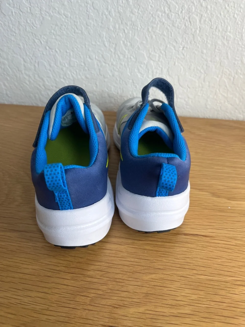 Nike Kids Gray, Blue & Neon Yellow Athletic Sneakers
